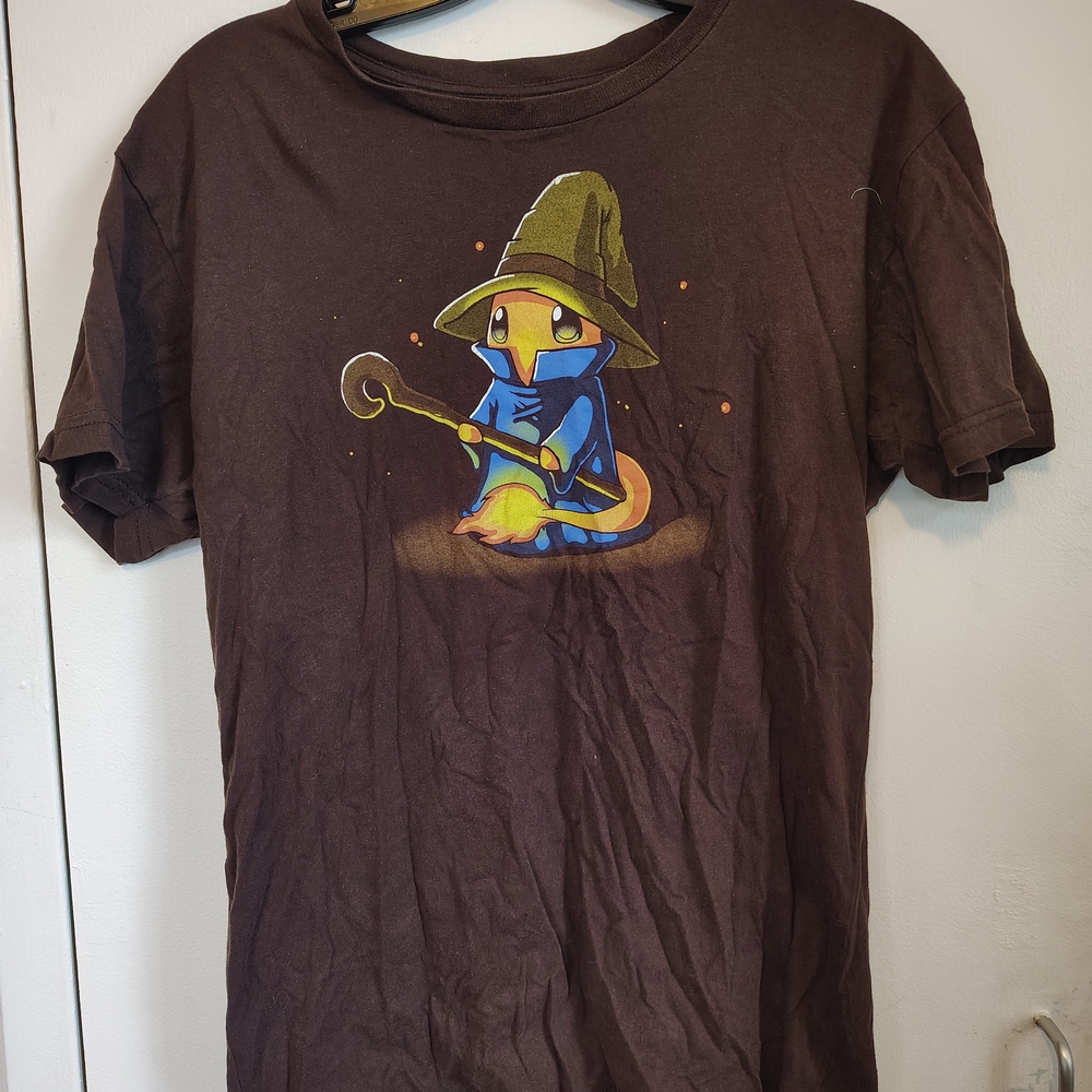 Brown T-Shirt with Wizard Character Graphic